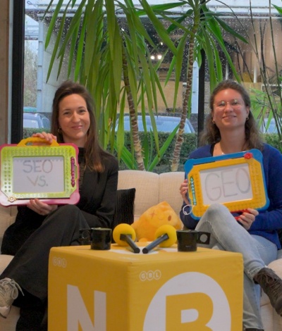 Twee experts in de zetel voor de expert talk rond GEO