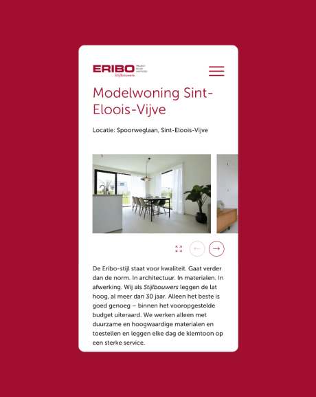 Projectpagina op Drupal website van Eribo door GBL Digital